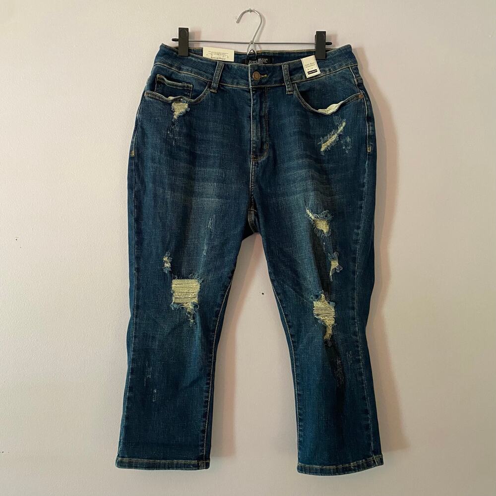 Judy Blue Distressed Blue Denim Jeans